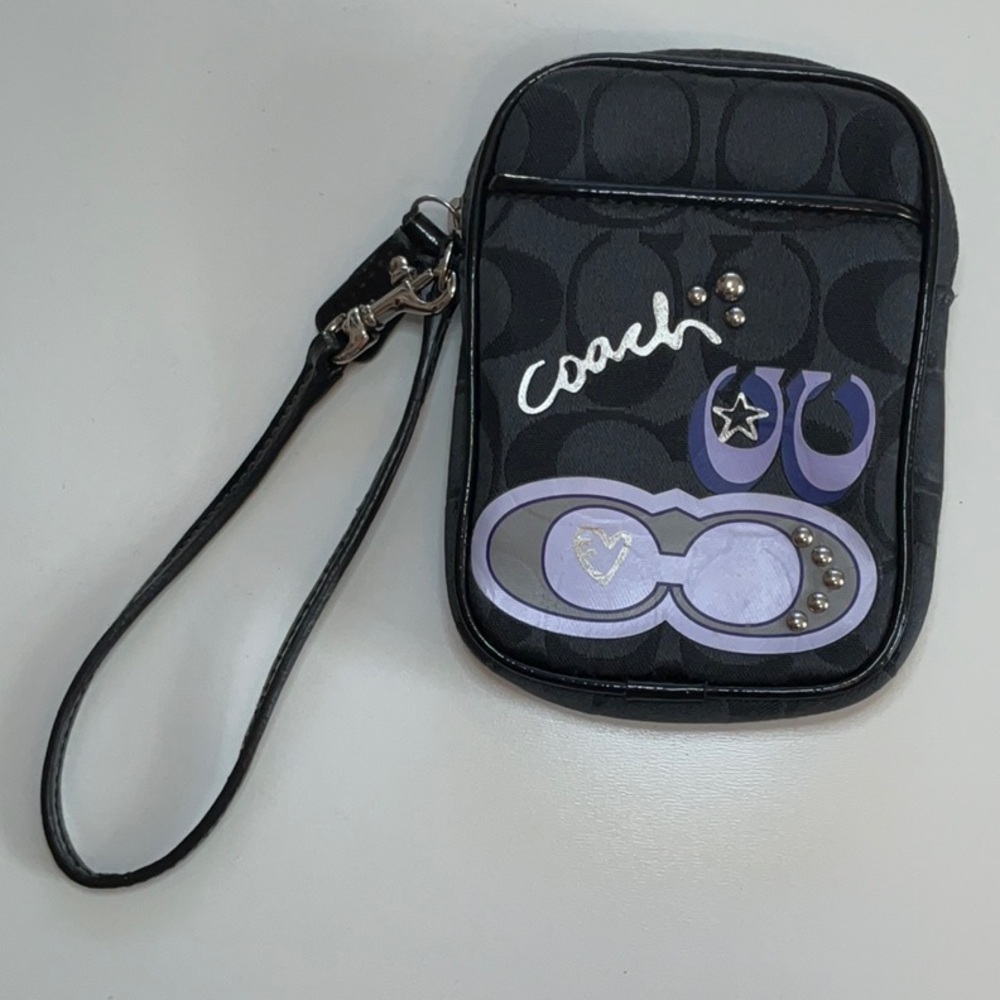 Coach Poppy Daisy Pop Optic Rare Ltd Edition Black Pouch Wristlet NWOT MSRP $88